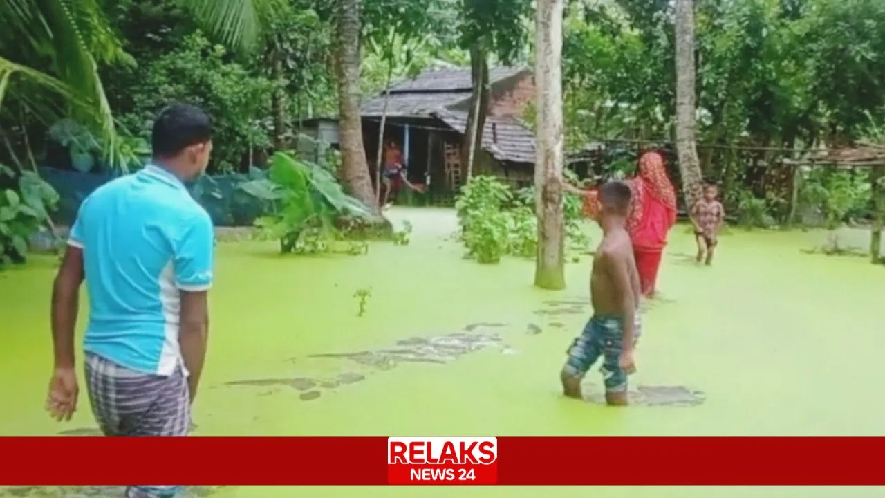 নিস্কাসনের ব্যবস্থা না থাকায় পানিবন্দি ৫টি পরিবার